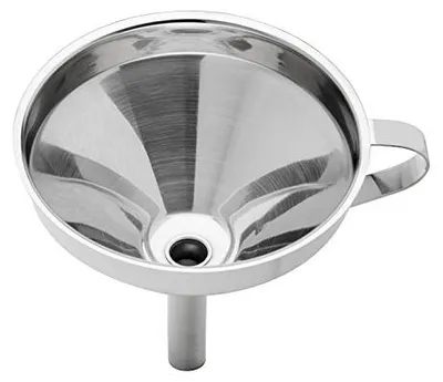 Trichter aus Edelstahl, Durchmesser 10 cm, silber