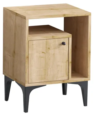 Image de Table de chevet en bois « Nuno » - 40 x 35 x 55 cm - Beige