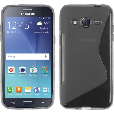 Produktbild von PhoneNatic Case kompatibel mit Samsung Galaxy J2 (2015) - grau Silikon Hülle S-Style Cover