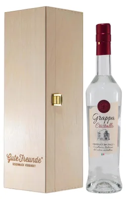 Produktbild von Cristallo Grappa mit Geschenk-Holzkiste