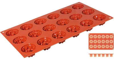 Produktbild von Silikon-Backmatte, FLACHBARREN mit 20 Formen