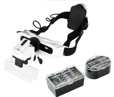 Produktbild von SEVICO Kopfbandlupe Brillenlupe LED Zoom binokular F406