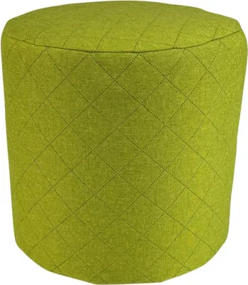 Produktbild von SAWANA-Hocker 40x40 cm rund gesteppt – stilvolles Sitzkissen fürs Wohnzimmer oder Schlafzimmer – Limettengrün