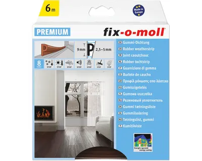 Produktbild von fix-o-moll P-Profildichtung selbstklebend braun 6 m 5,5 x 9 mm