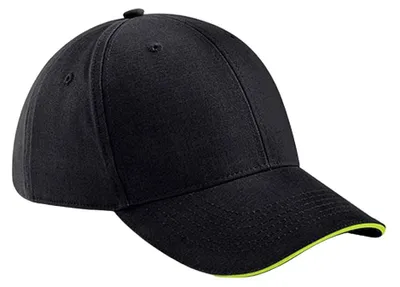 Immagine prodotto di Beechfield - Cappellino da baseball "Athleisure" PC7164 (taglia unica) (nero/verde lime)