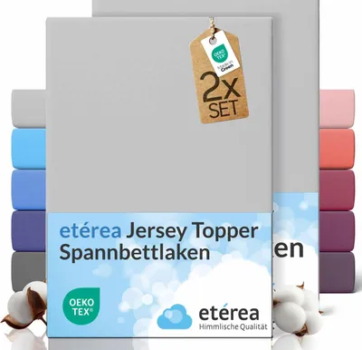 Produktbild von etérea Jersey Spannbettlaken Baumwolle 200x200 - 200x220 cm