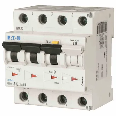 Zdjęcie produktu dla Wyłącznik różnicowoprądowy EATON 3p+N B16 0.03A 415V A 6kA 4TE