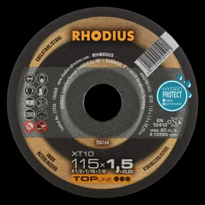 Produktbild von Rhodius 206164 Cutting disc (straight) 115 mm 1 pc(s) Stainless steel, Steel