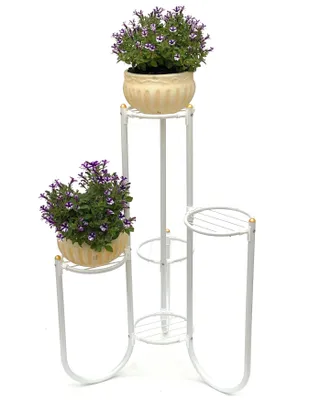 Productafbeelding van DanDiBo bloemenrek, metalen, wit, 93920, plantenrek, 81 cm, bloemenplank, plantenstandaard, bloemenstandaard