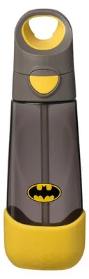 A Batman-themed drinking bottle with a straw.