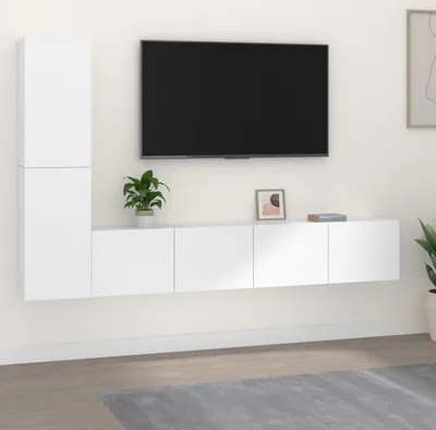 Produktbild von 4-tlg. TV-Schrank-Set Weiß Holzwerkstoff 3114310