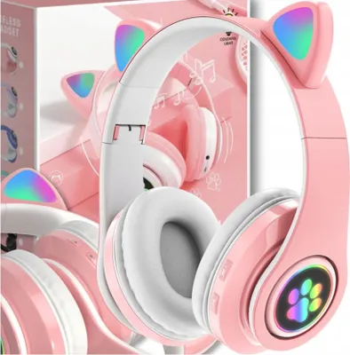 Obrázok produktu pre DreamCraft slúchadlá s mačacími ušami pre deti, RGB podsvietené hry