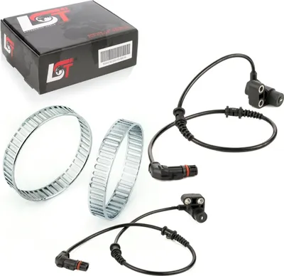 Produktbild von 2x ABS-Sensor und ABS-Ring Set Vorderachse 48 Löcher für MERCEDES W168 W414