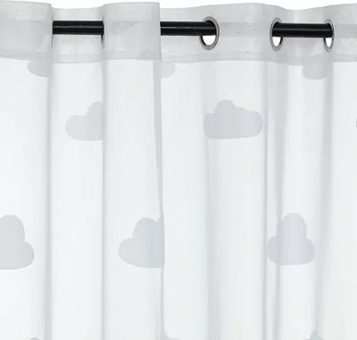 Image de Eazy Living Rideau en voilage 140 x 240 cm Nuage White