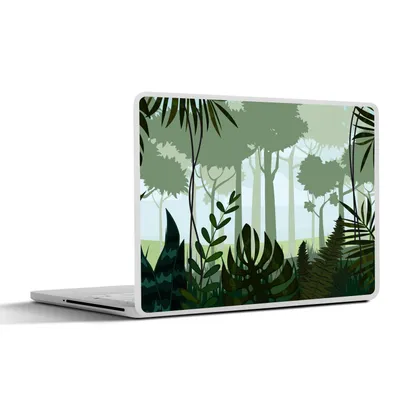 Produktbild von MuchoWow® Laptop Aufkleber Sticker Cover Dschungel - Pflanzen - Tropisch - Junge - Mädchen - Kinder 30x22 cm - Laptop-Sticker