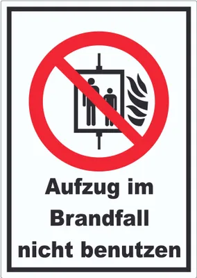 Produktbild von Aufzug im Brandfall nicht benutzen Aufkleber A5 (148x210mm)