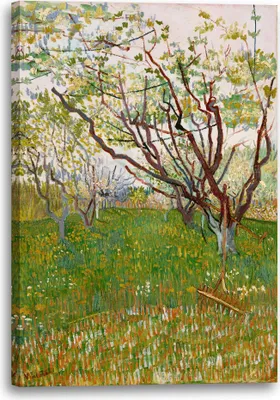 Produktbild von Leinwandbild (40x60cm): Vincent van Gogh - Der blühende Obstgarten, echter Holz-Keilrahmen inkl. Aufhänger, handgefertigt in Deutschland