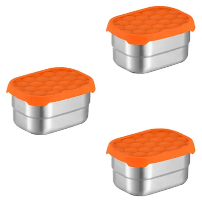 Edelstahl-Lunchbox 3er-Set, 230 ml, luftdicht, stapelbar