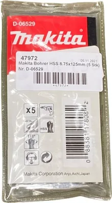 Produktbild von Makita HSS-Bohrer 8,75 x 125 mm, 5 Stk. HSS - Metall - 5 Stk. - 8,75 x 125 mm