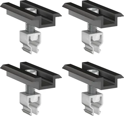 Produktbild von 4x Mittelklemme Klickfix schwarz 30-40mm Solarmodul Halterung Modulklemme Solar Modul Klemme Befestigung Halterung PV Montage Panel Aluminium Profil