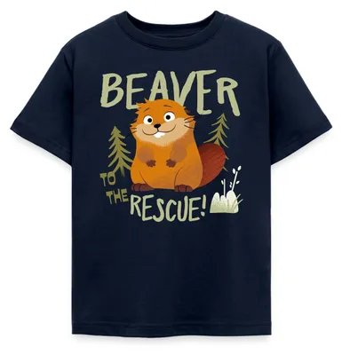 Produktbild von Spreadshirt Hoppers Beaver To The Rescue Kinder T-Shirt, 110/116 (5-6 Jahre), Navy