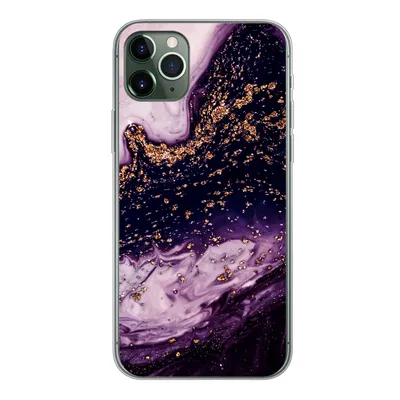 Produktbild von MuchoWow® Handyhülle Schutzhülle Hülle für iPhone 11 Pro Max Marmor - Gold - Naturstein Silikon Softcase Handy Hülle - Schutz
