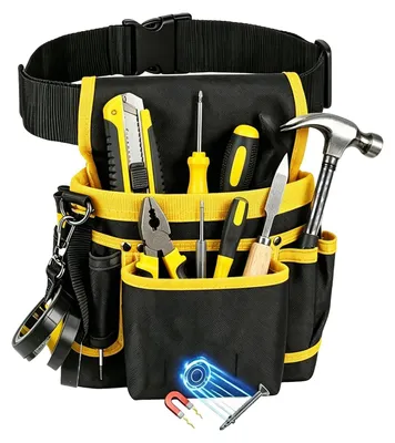 Immagine prodotto di Cintura porta attrezzi da uomo con 13 tasche e magnete – Regolabile e removibile