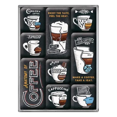 Obrázek produktu pro Nostalgic-Art - 9tlg. Magnetky - Káva a čokoláda - Anatomie kávy