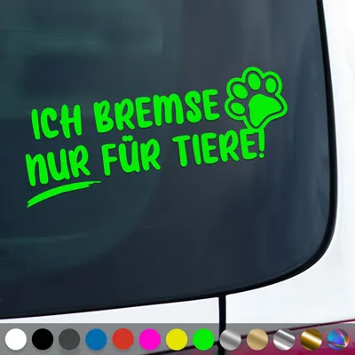 Produktbild von PantherPixel Bremsen Aufkleber Nur Für Tiere Tierrettung Tierschutz Sticker Auto Geschenkidee Farbe Neon-Grün