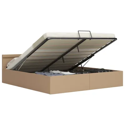 Produktbild von Maison Exclusive - Stauraumbett mit LED Cappuccino-Braun Kunstleder 160×200cm
