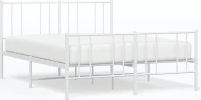 Obrázok produktu pre vidaXL Detská posteľ s čelom a nohami kovová biela 120x190 cm