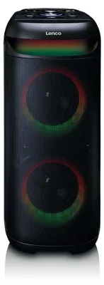 Produktbild von Lenco PA-210BK - Bluetooth® Party-Lautsprecher mit LED-Lichteffekten - 100 W Leistung, TWS, USB, bis zu 12 Stunden Akkulaufzeit - Schwarz