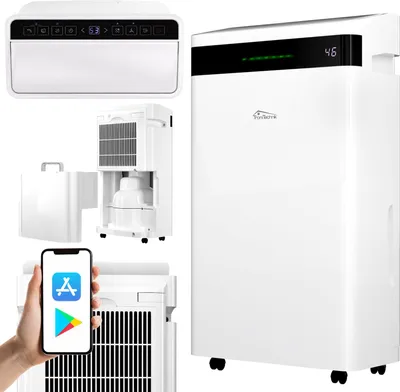 Produktbild von TroniTechnik® Luftentfeuchter TT-EF 04.1, WiFi steuerbar, 20 l/24h, 5,5 l Tank, Kompressor, Auto-Swing, Timer, Farb-LED, Ionisator, für Räume bis 30 m²