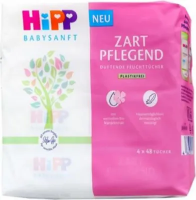 Produktbild von Hipp Babysanft Zart & Pflegend Feuchttücher 4 x 48 Tücher