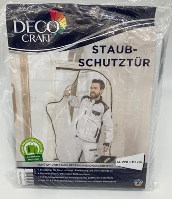 Produktbild von Decocraft Staubschutztür Dreckschutz Staubvorhang Staubschutz Bau Tür Reißverschluss