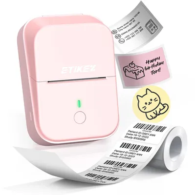 Bluetooth-Labelprinter 2 Zoll, tragbar, inktlos, rosa