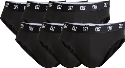 Produktbild von CR7 Herren Slips, 6er Pack - Briefs, Logobund, Stretch Baumwolle Schwarz L