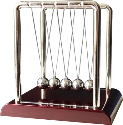 Produktbild von Newtons Wiege, Metallpendel, pädagogisches Physikspielzeug, quadratisches Design, kinetische Energie, Büro, Stressabbau, Ornament