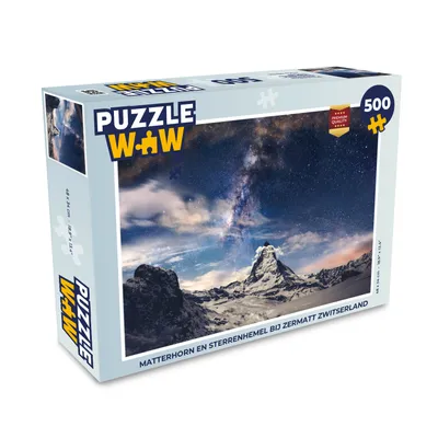 Obrázok produktu pre MuchoWow® Puzzle 500 ks Matterhorn a hviezdna obloha pri Zermatte Švajčiarsko