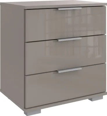 Produktbild von Nachtkommode >Easy Plus< 3 Schübe, SAHARAGRAU - 52x58x38cm (BxHxT)