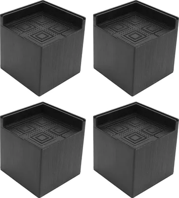 Obrázek produktu pro 4 podstavce pod nábytek, plast, EVA, čtvercové, 7,6 cm, podpěry do 1000 kg pro pračku, postel, gauč, stůl, pohovku