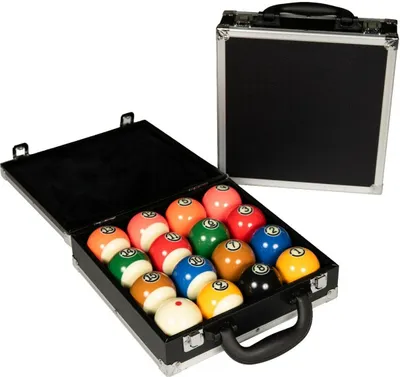 Produktbild von Pegasi Pool Kugeln Billard Koffer - Snooker Billard Bälle - Aufbewahrung - Für 16 kugeln - 57.2mm-Billardkugel - Aluminium - Weiche Schaumstoffeinlage - Schwarz