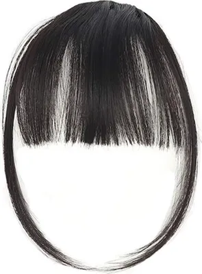 Produktbild von Natürliches synthetisches Haar Flache Pony Fransen Mini-Haar Pony Mode eine Clip-in Haarverlängerung (natürliches Schwarz)