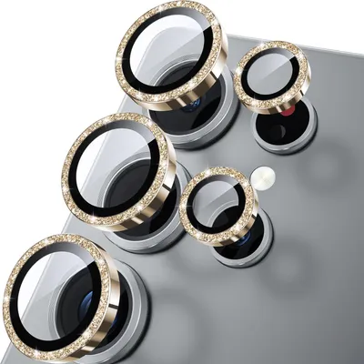 Produktbild von Kameraschutz für Samsung Galaxy S25 Ultra, 9H Härte, Kratzfest, Blasenfrei, HD Gehärtetes Metallglas, 6,9 Zoll, Funkeln Golden