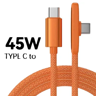 Obrázek produktu pro Datový kabel, rychlé nabíjení 5 A, odolný opletený nylon, 2 m, oranžový