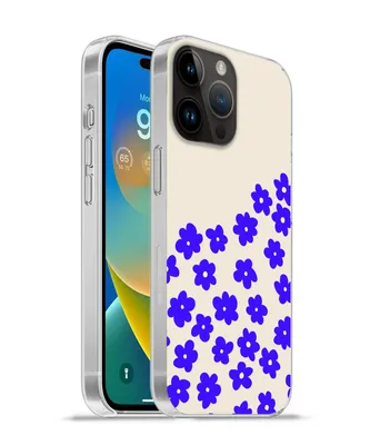 Produktbild von MuchoWow® Handyhülle Schutzhülle Hülle für Apple iPhone 14 Pro Max Blume - Blau - Muster Silikon Softcase Handy Hülle - Hardcover