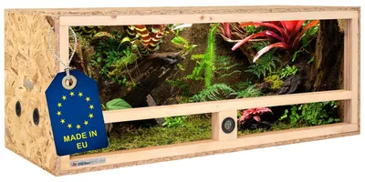 Produktbild von Holzterrarium mit Seitentlüftung, Hygrometer, 100x40x40 cm, für Reptilien