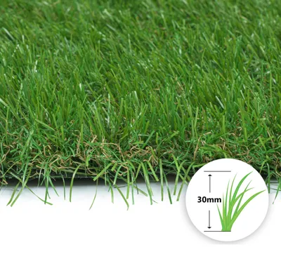 Produktbild von Kunstrasen 200x500 cm - für Garten Balkone Terrassen Wintergärten - Wasserdurchlässig - 10 m² - Polhöhe 30 mm - Grün - Estella