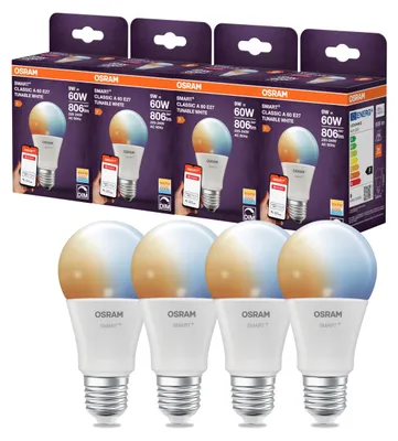 Productafbeelding van Osram SMART LED A60, gloeiform, E27, 9W, ZigBee, dimbaar, witlicht