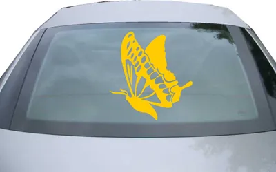 Produktbild von Indigos UG - Aufkleber Heckscheibe & Motorklappe DE2289 - gold - 600x564 mm - Schmetterling - Auto Scheiben Fenster Heckklappe Tuning Racing JDM - Die cut